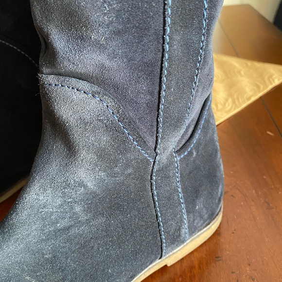Ted Baker Black Tall Suede Zip Boots 10 - FLAWS - Picture 2 of 16